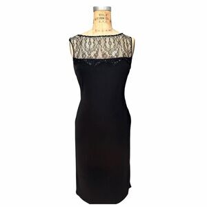 Alfabetta Black Lace Sheer Back Dress Size 2